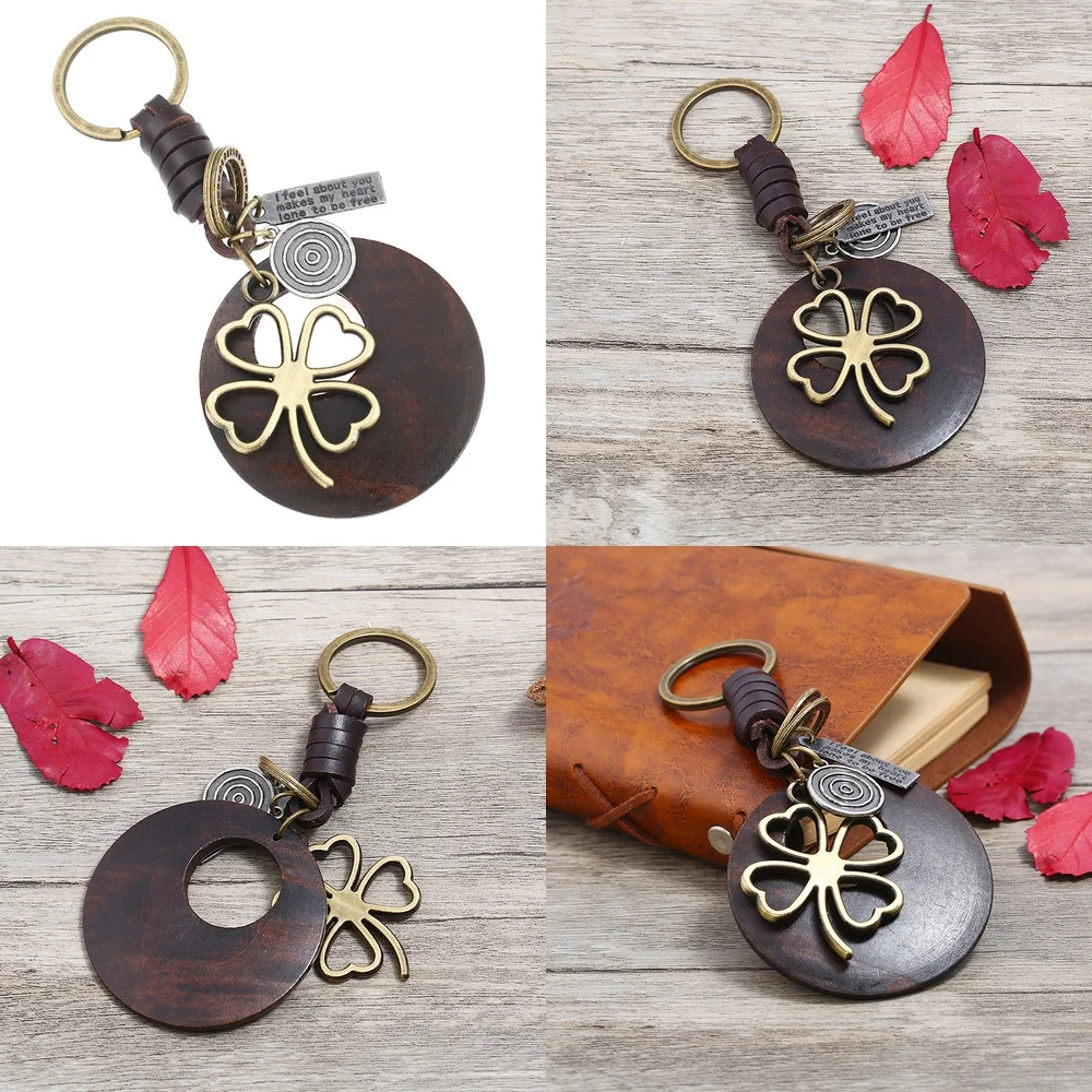 for Car Keychain for Men Vintage Braided Leather Key Ring Automotive Accessory Fashion Jewelry Wholesale Dropshipping Source