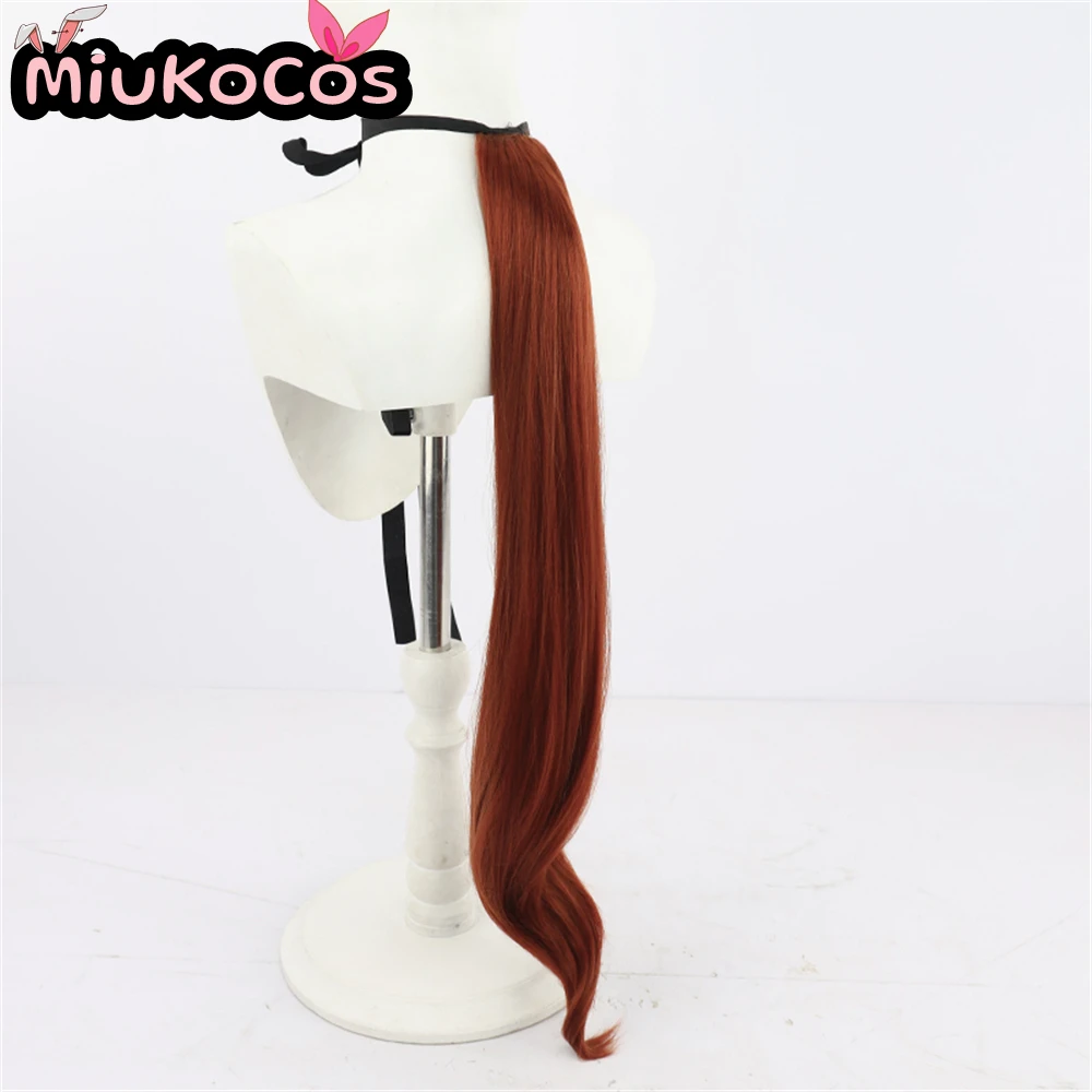 متوفر في المخزون هيشيشي أكيبونو شعر مستعار تأثيري مع آذان وذيل MiukoCosplay لعبة Umamusume: جميلة ديربي تأثيري #5