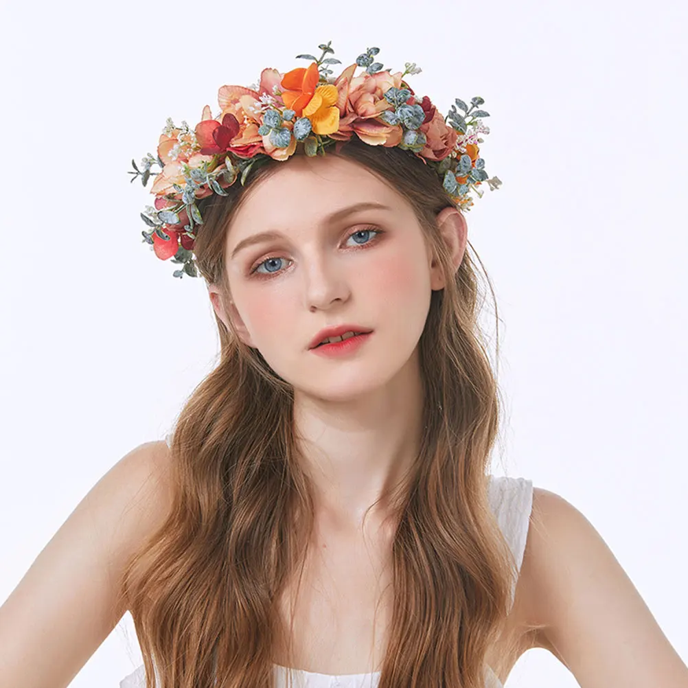 

Floral Headb Hair Flowers Bridal Floral Headb Headdress Adjustable Size Women Travel Photography