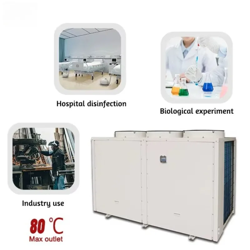 High Temperature R134a Commercial Hot Water System with Stainless Steel Tank and Remote Control Water Heater view 4