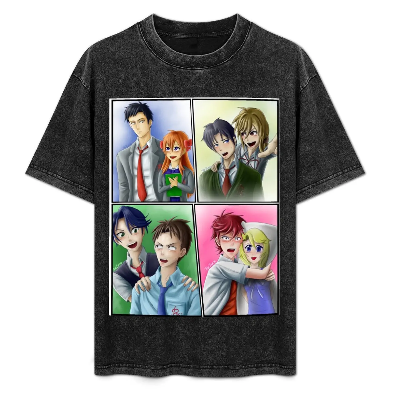 

Gekkan Shoujo Nozaki-kun Couples Manga Panels T-Shirt Casual Everyday Wear T-Shirt