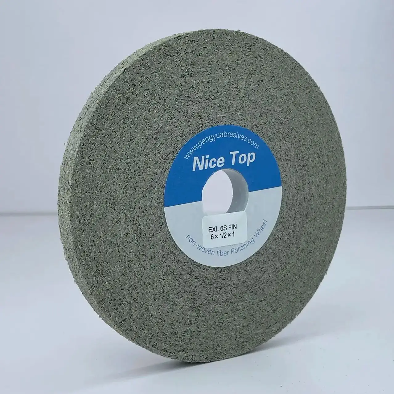 ล้อขัดเงาและลบคมแบบโค้งงอ Nice Top EXL 6S FIN ขนาด 6x1/2x1 นิ้ว สำหรับใบพัดเครื่องยนต์กังหัน ใช้กับเครื่องเจียร