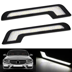 2x Universal Daytime Running Lights LED White Light L-Shape Strips 72 SMD Glass Lens with Back Sticker 12V DRL DIY LED Lamp Car
