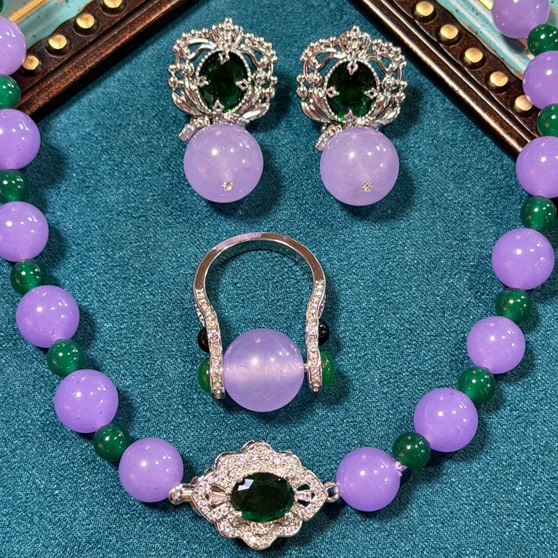 collier-boucles-d'oreilles-et-bagues-vintage-en-agate-violette-couleur-argent-pour-femme-de-marque-elegants-ajustables-bijoux-cadeau