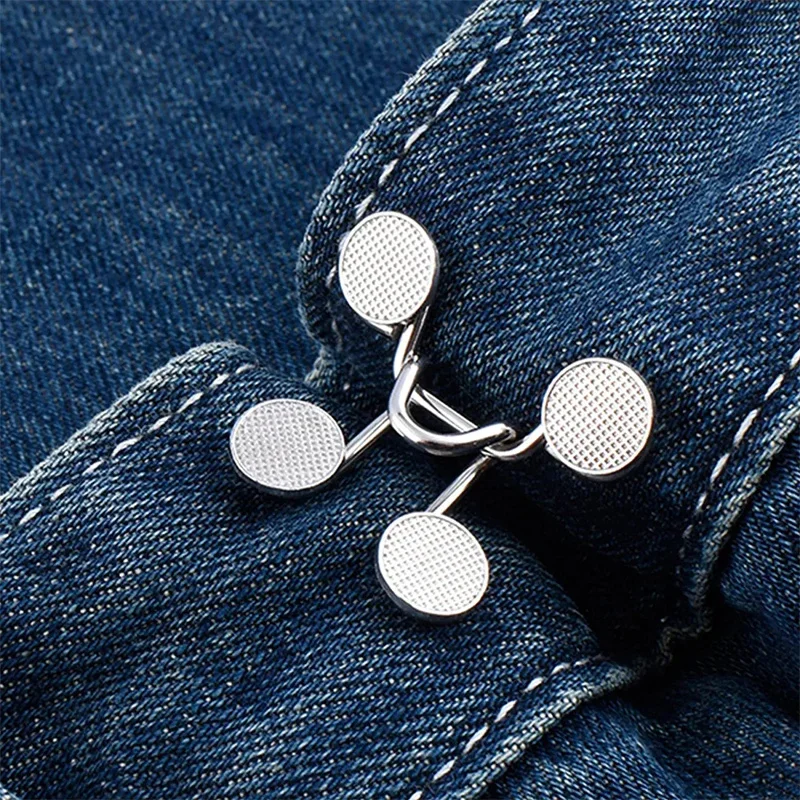 1/4Set Nail-free Metal Jeans Button Snaps Detachable Pants Clips Buttons Pins DIY Waist Tightener Clothing Buckles Sewing Tools