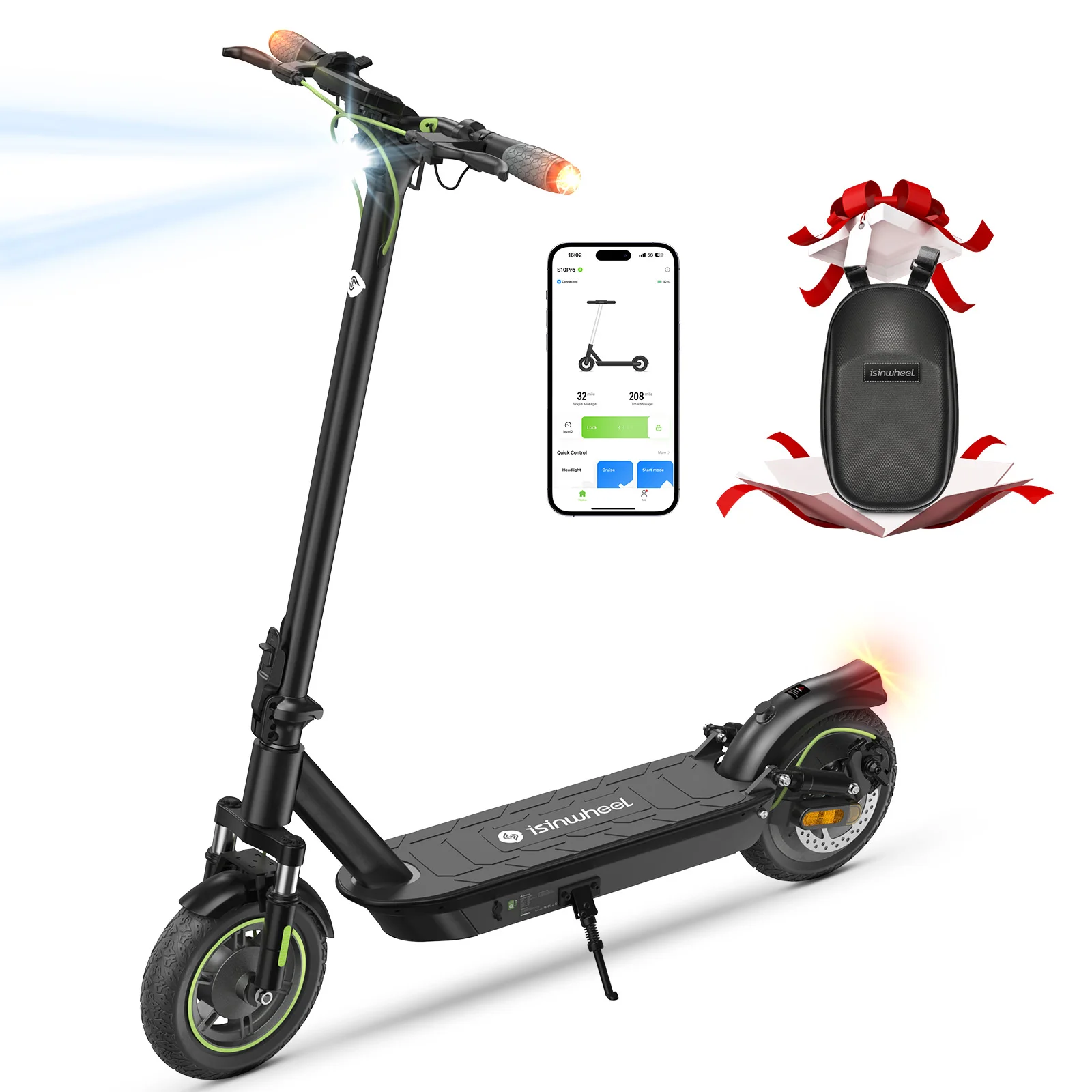 

Складной электрический самокат Isinwheel S10 Pro, аккумулятор 48 В, 12,5 Ач, 10 дюймов, пневматические шины, городской электронный самокат для взрослых