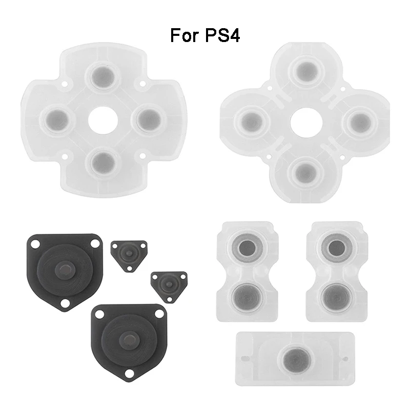 YuXi 단추 고무 매트, 전도성 접착 버튼 교체 컨트롤러, 실리콘 전도성 고무 패드, PS4 키 패드용 1 세트
