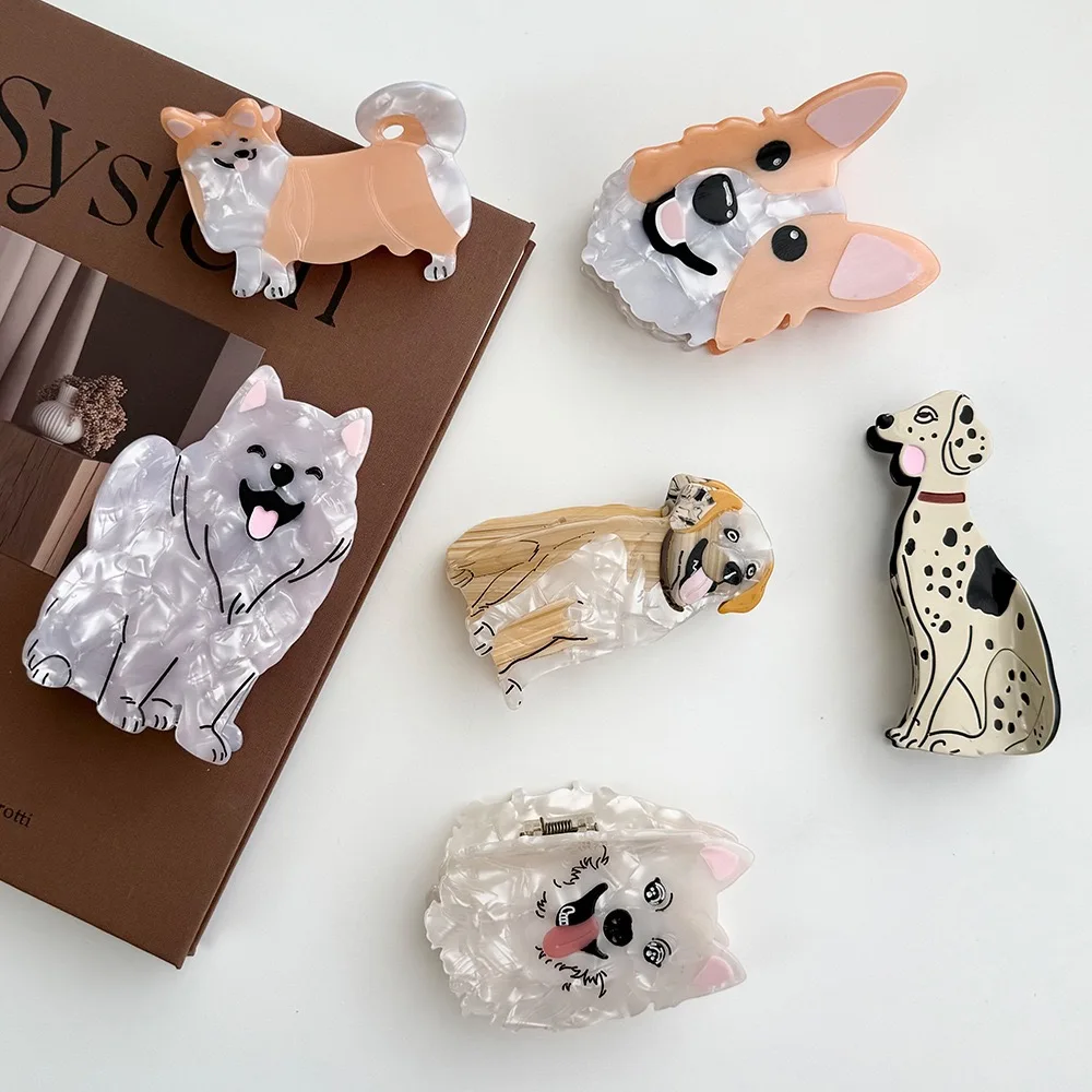 Dog Claw Hair Clips. Unique and casual summer family style. Acetate, handmade. High-quality. Fashion-trendy.
