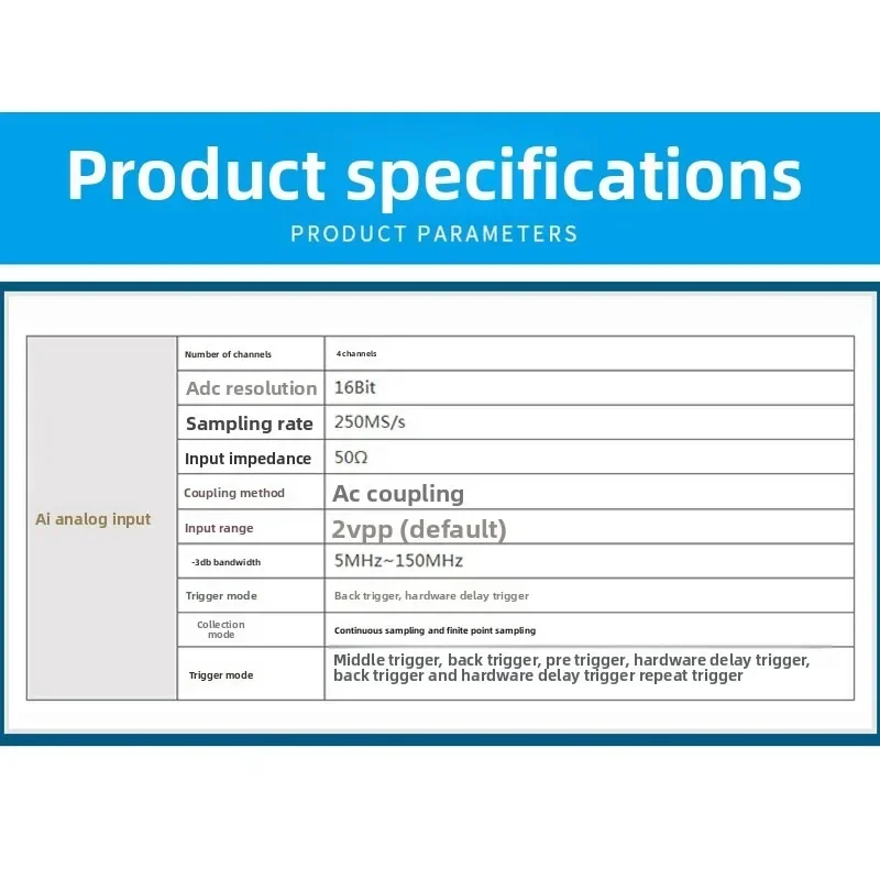 8906 intermediate frequency signal data collection card 4 channels synchronous 250M sampling high speed acquisition