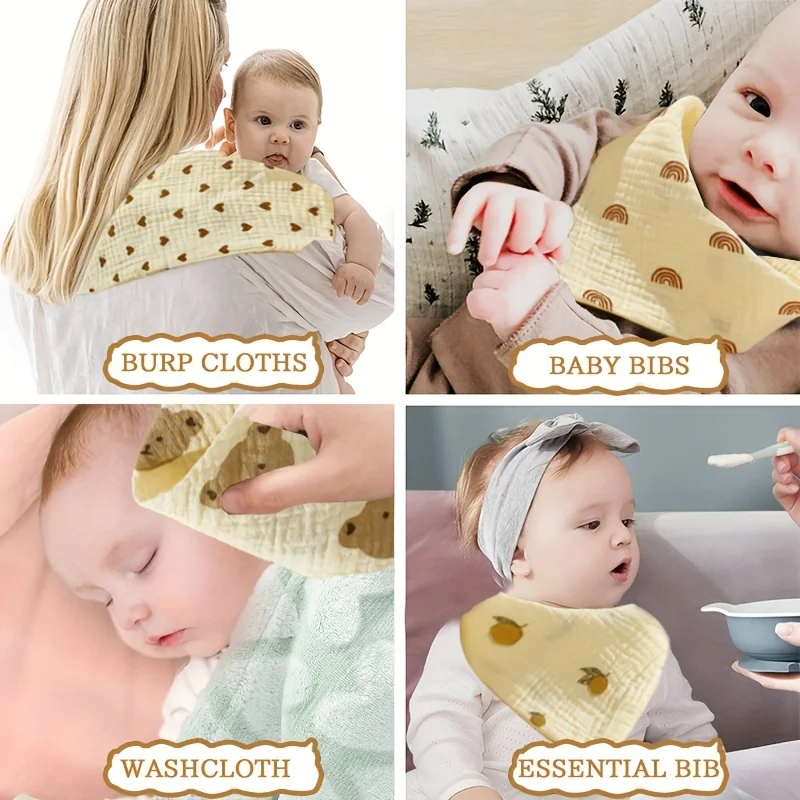 1Pcs Muslin Baby Bibs Drool for Boys Girls, Unisex - Soft & Stylish Teething Bibs for Babies