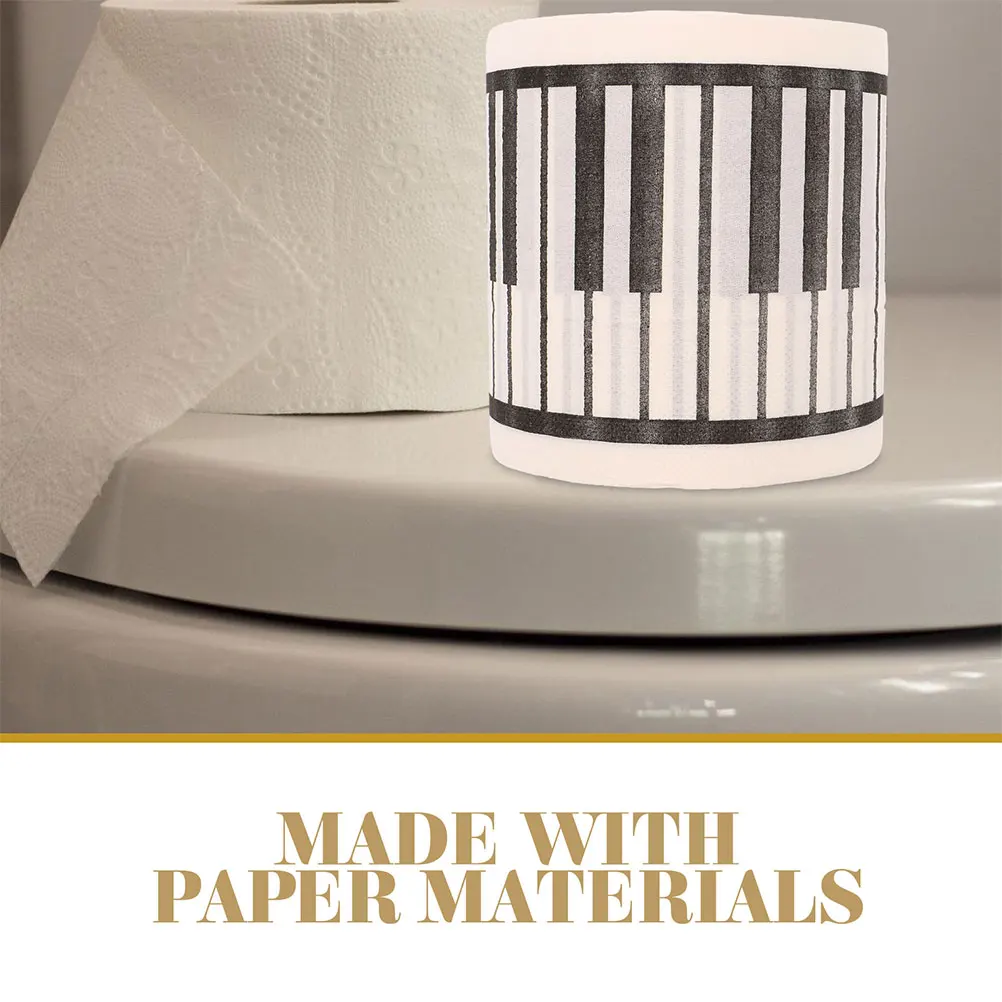 

5 Rolls Piano-Shaped Printed Paper Pattern Tissue Roll Decorative Bathroom Decor Piano Toilet Paper Tissue Toilet Roll Piano