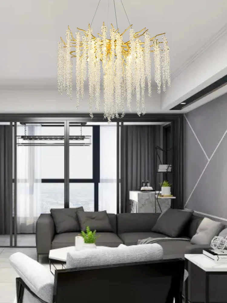 Imagem -03 - Crystal Chandelier For Living Room Luzes de Led Modernas Luz do Quarto Estilo Luxuoso Iluminação do Restaurante