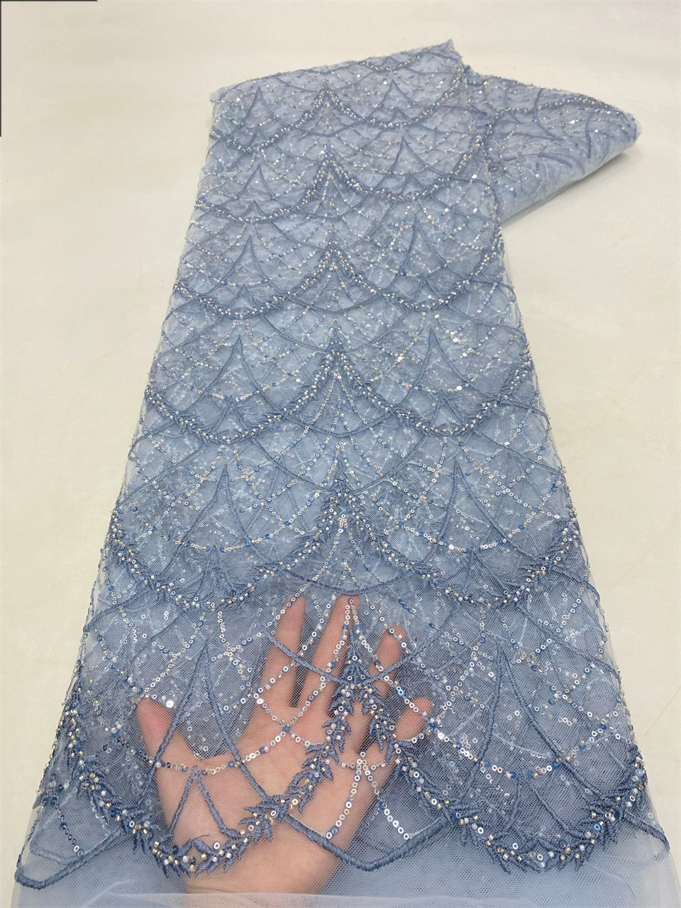 

Африканский нигерийский тюль для жениха, кружевная ткань, высокое качество, вышивка блестками, бисер, нигерийское французское свадебное платье VXZ6328