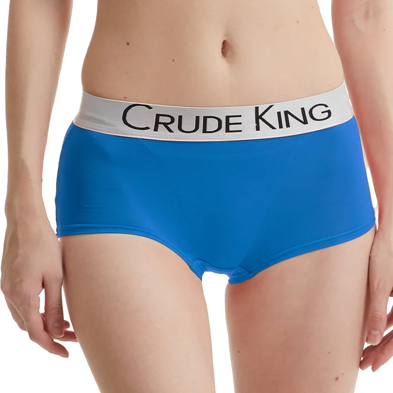 Comfortable Lady Boxer Shorts Wide Belt Letter Print Boyshort Sexy Panties Wrap Buttocks Underpants Seamless Women\'s Underwear