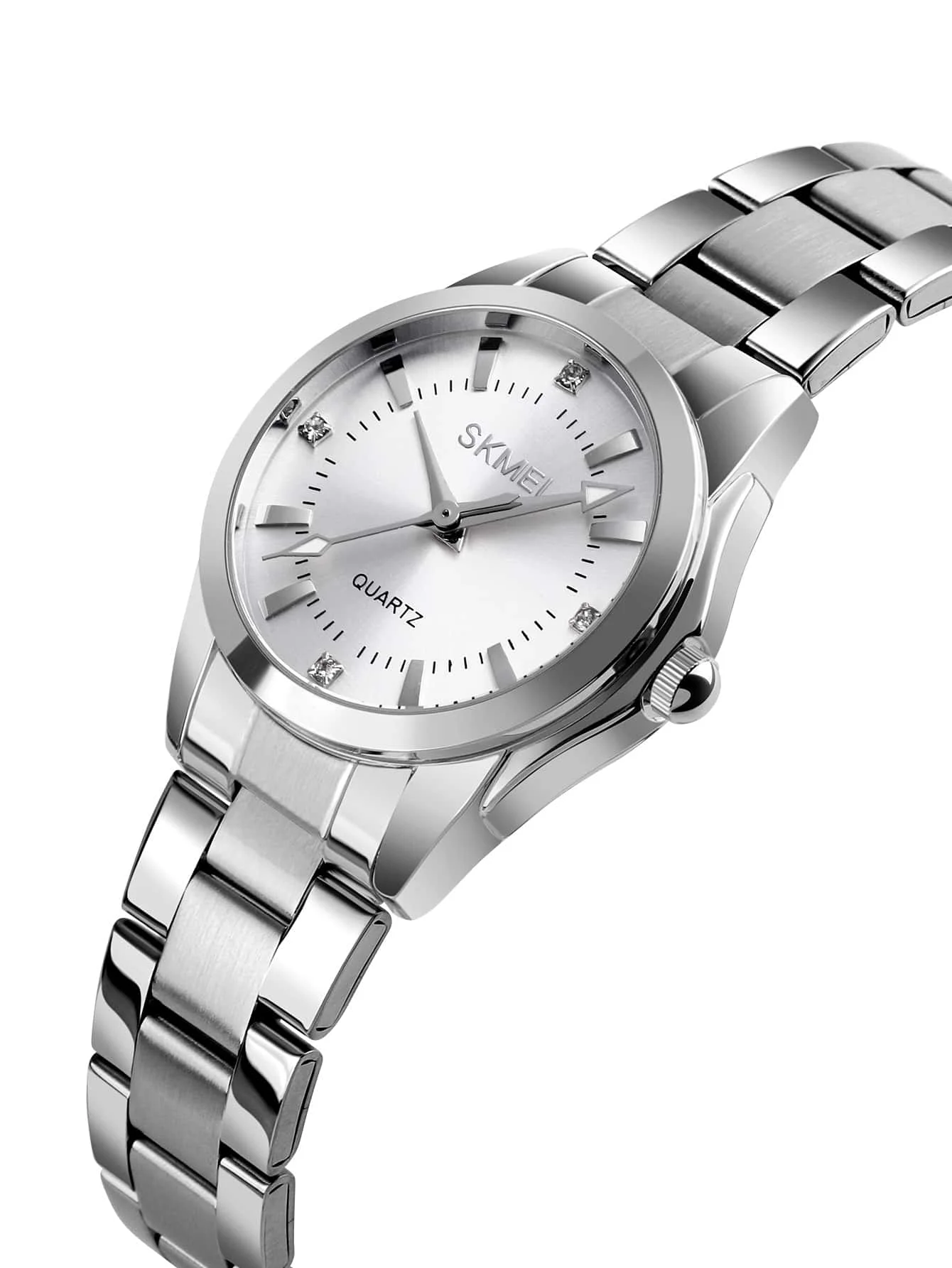 

Skmei Rhinestone Decor Round Pointer Quartz Watch