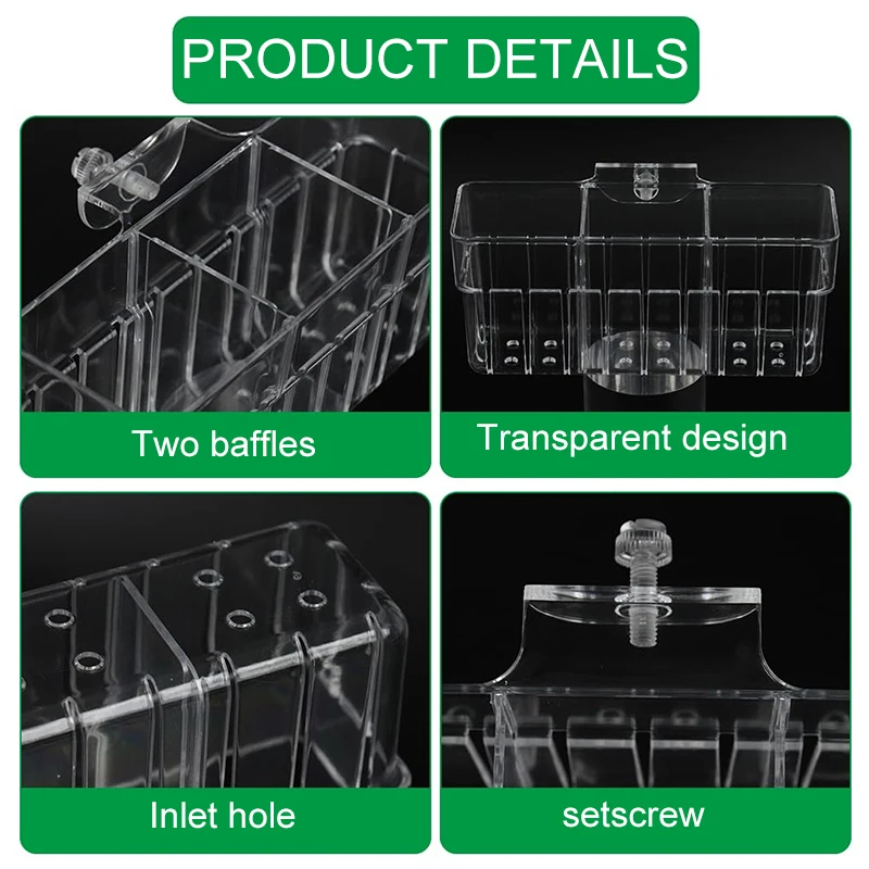 Aquarium Transparent Hydroponic Basket  Wall-Mounted Emergent Plant Stand - Household Cup for Aquatic Landscaping Decoration