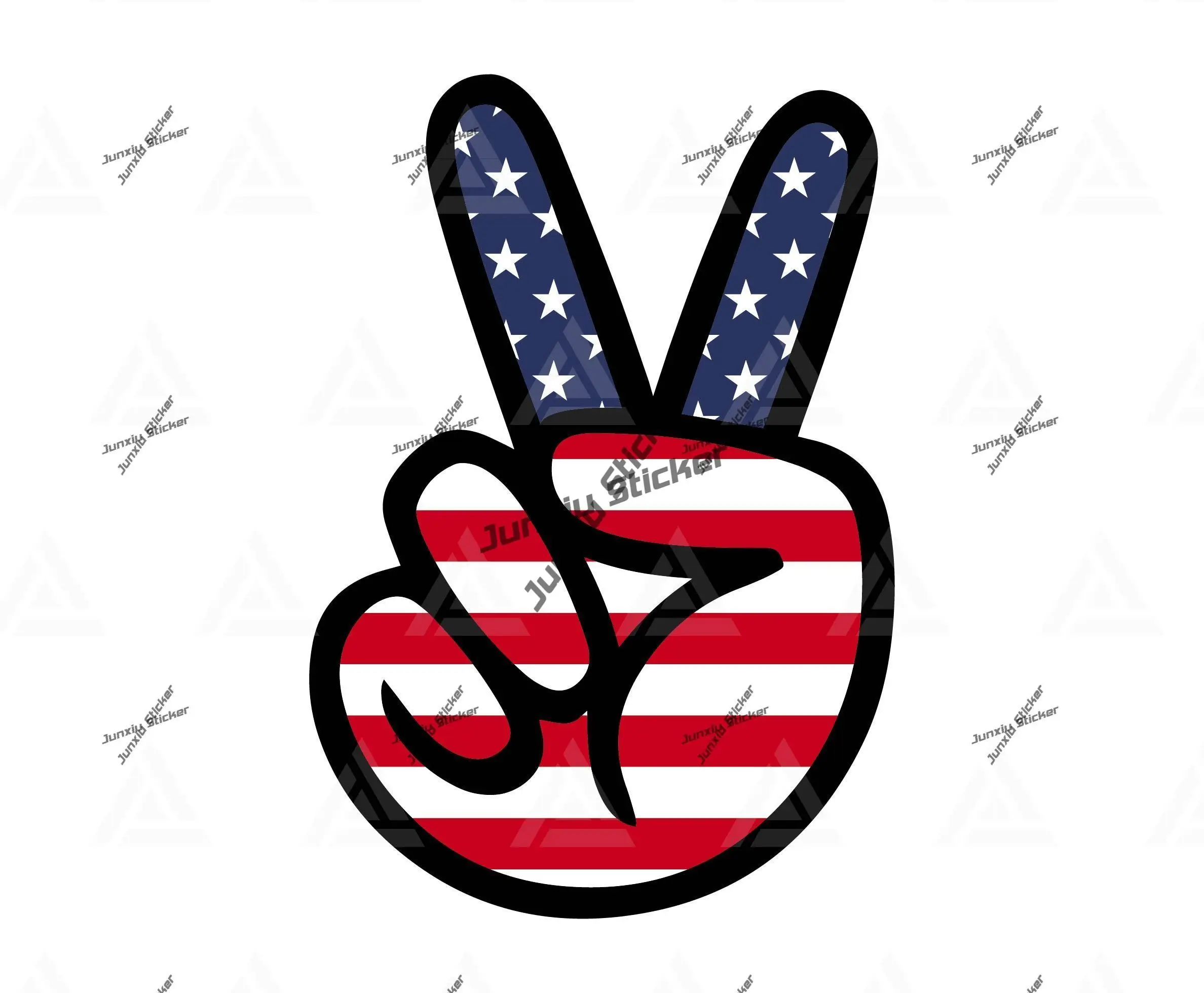 

American Hand Sticker America Peace Victory Fist Hand Flag Decal for SUV Car Laptop Bike Bumper Pickup Camper Motorcycle Helmet