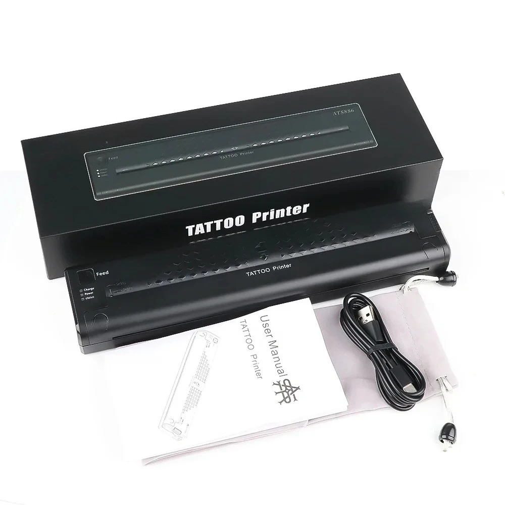 

Portable Thermal Printer Bluetooth Wireless Tattoo Transfer Machine Line Drawing Photo Stencil Maker Copier Printer For Body Art