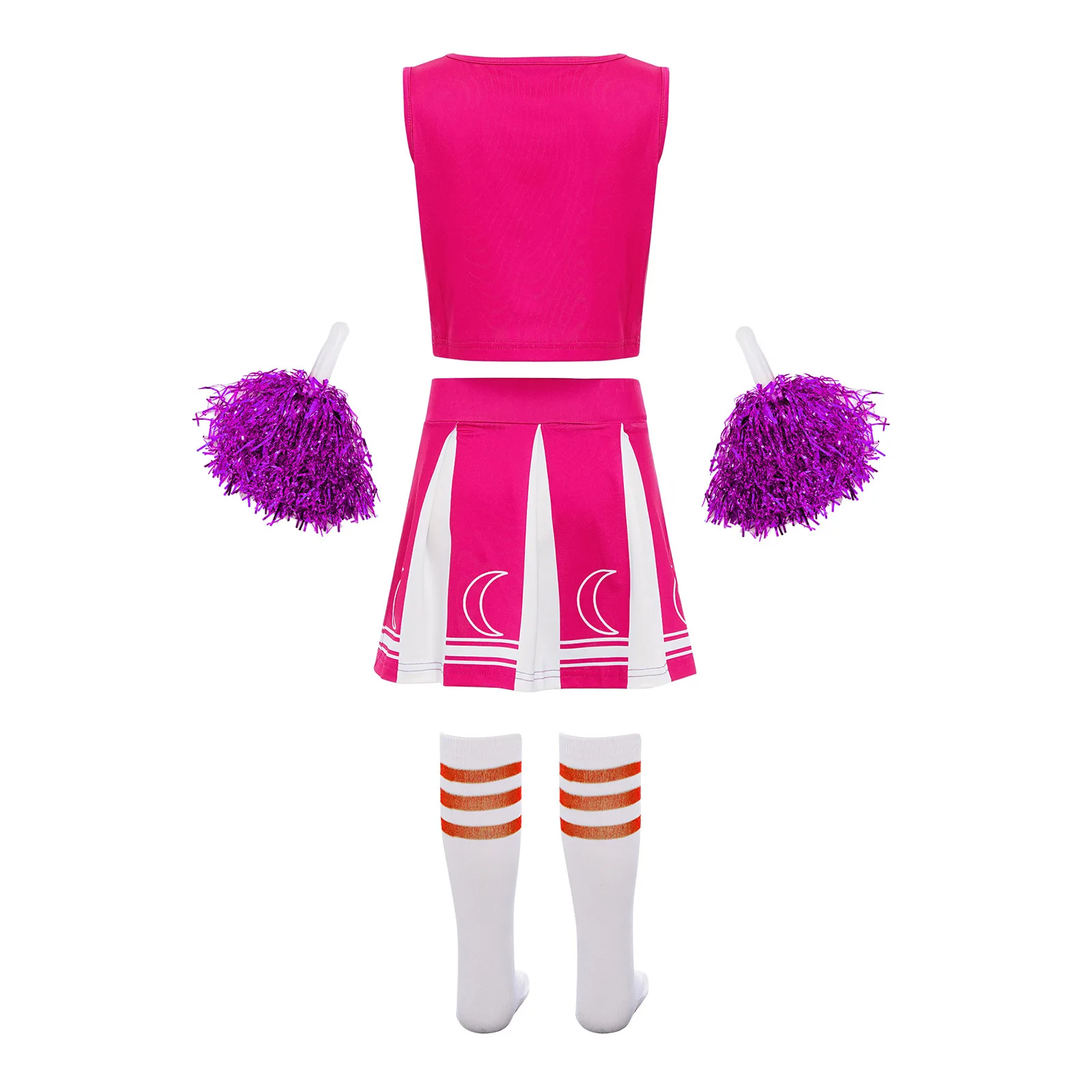 Kids Clothes Sets for Children Cheerleading Dance Outfits School Girls Cheerleader Uniforms Sleeveless Crop Top Skirt Socks