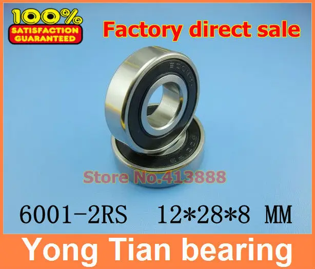 

NBZH bearing(1pcs) High Quality Deep Groove Ball Bearing Double Rubber Sealing Cover 6001-2RS 12*28*8 Mm