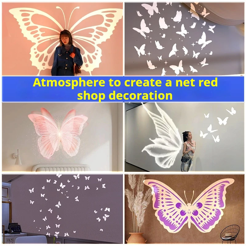 Dream butterfly lamp animation projection lamp live broadcast related decorative spotlight pattern custom creative