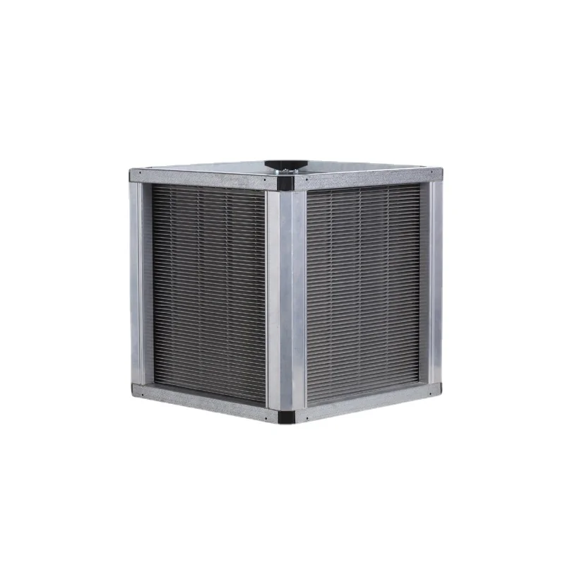 Aluminium temperature recovery plate air heat exchanger for heat recovery unit