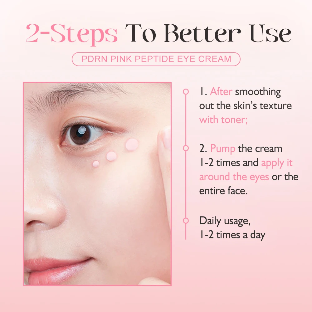 كريم العين PDRN الوردي الببتيد، علاج مضاد للشيخوخة للهالات السوداء، كريم ترطيب وشد العين يقلل الخطوط الدقيقة والتزلج غير المستوي #5