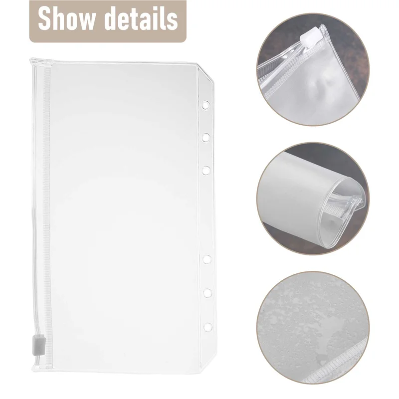 A23F-20 Pcs เงินสดซองจดหมาย 6 หลุม Budget Binder กระเป๋าซิปโฟลเดอร์สําหรับ A6 โน้ตบุ๊ค Binder เงิน Binder อุปกรณ์เสริม