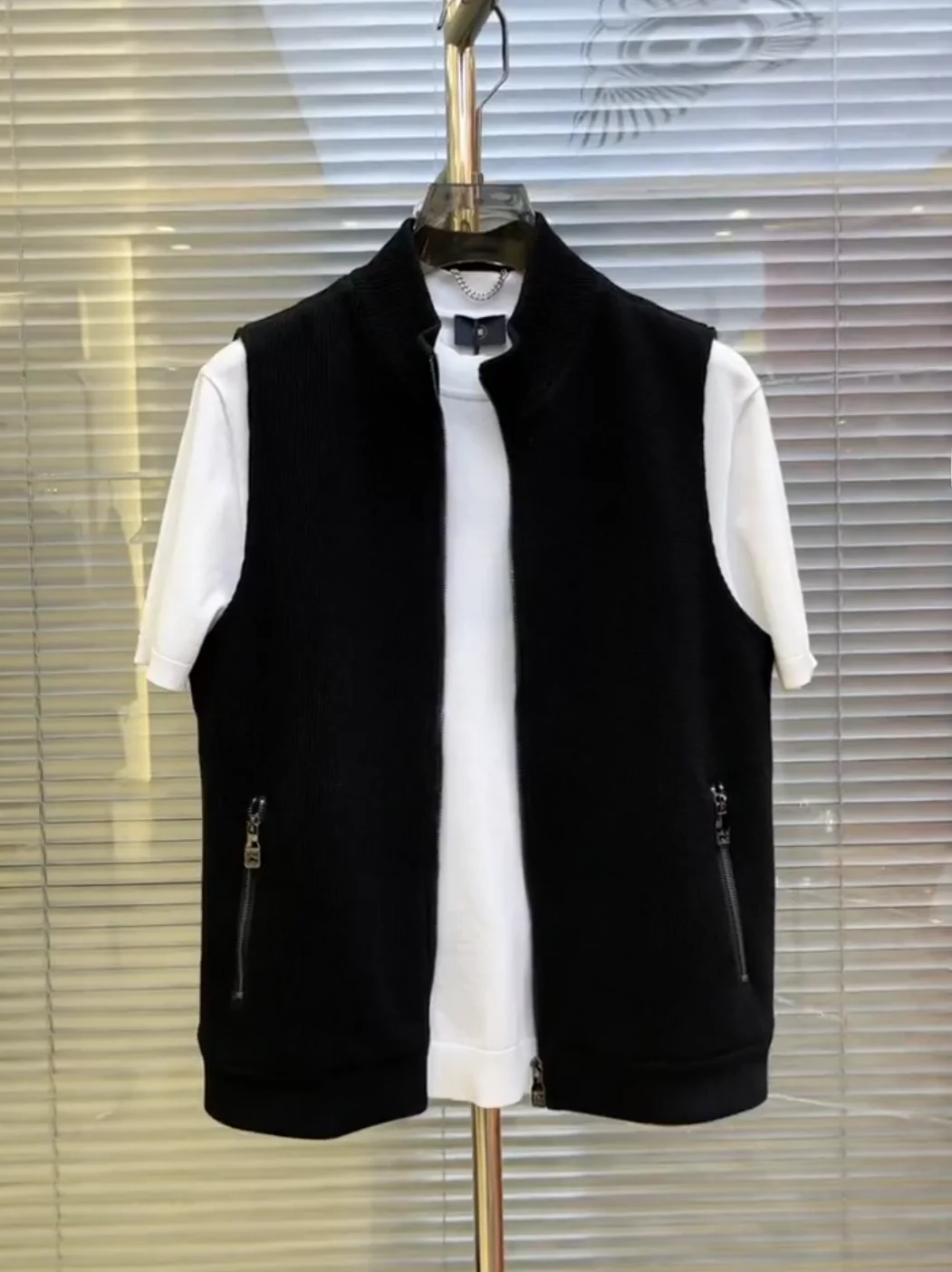 

High Quali Faionable Casual Stand Collar Men's Vest Autumn New Sle Versatile oulder Bared Jaet Youth ular Slim Fit