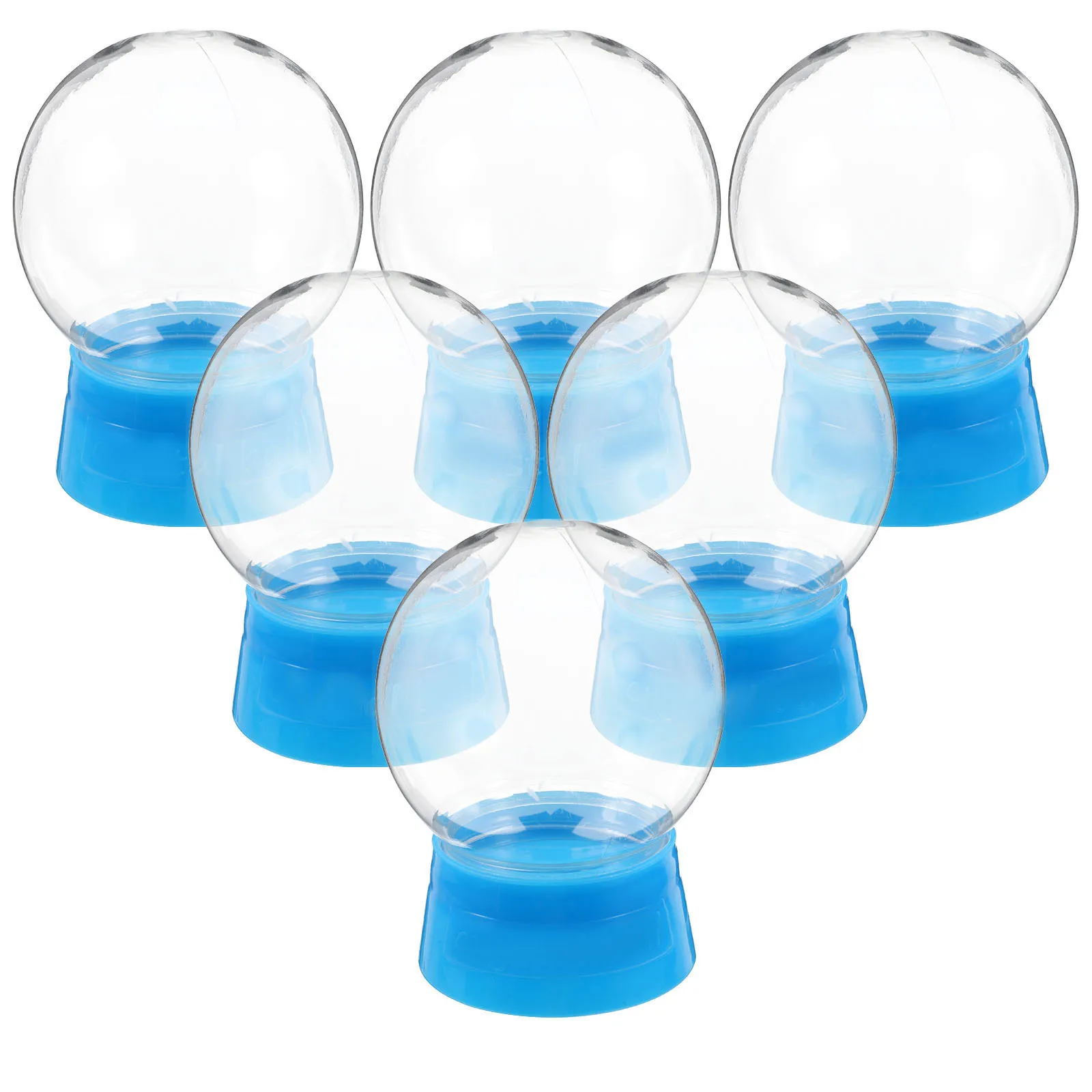 

6pcs 270Ml Transparent Plastic Snow Globe Jars Diy Fillable Water Globes For Christmas Decorations Craft Projects Keepsake
