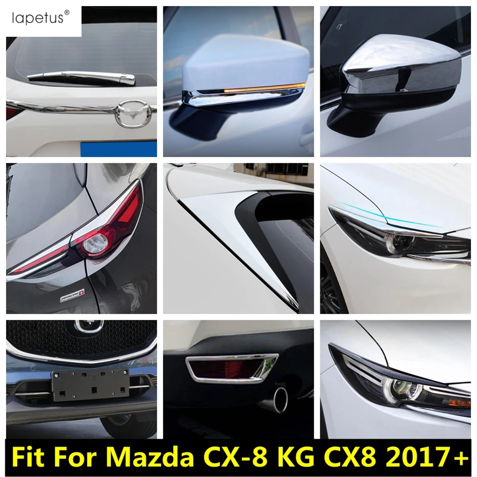 

Front Head Light Eyebrow / Rear Tail Lamp Strip / Rearview Mirror / Wiper Cover Trim Accessory For Mazda CX-8 KG CX8 2017 - 2021