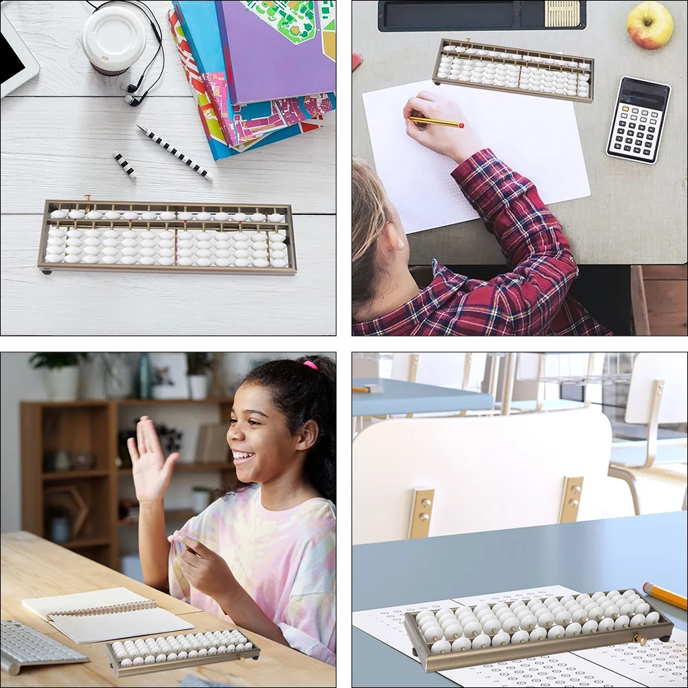 

2Pcs Aluminum Alloy Abacus 13 Digits Rods Counting Abacus Educational Tool for Mental Arithmetic Math Learning Students Kids