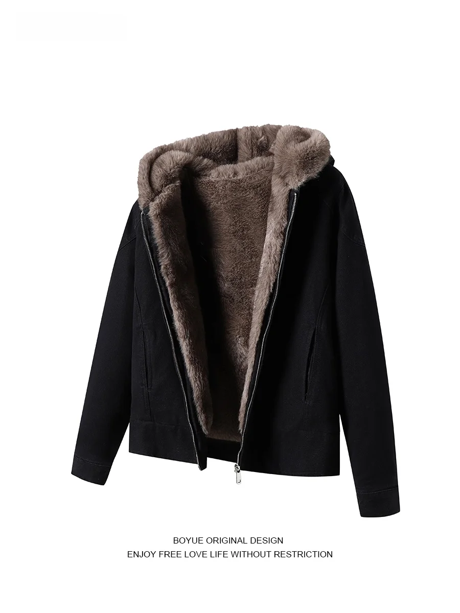 

Утепленная хлопковая куртка Boyue Fce с капюшоном, теплая и удобная, в стиле High Street, молодежная повседневная верхняя одежда