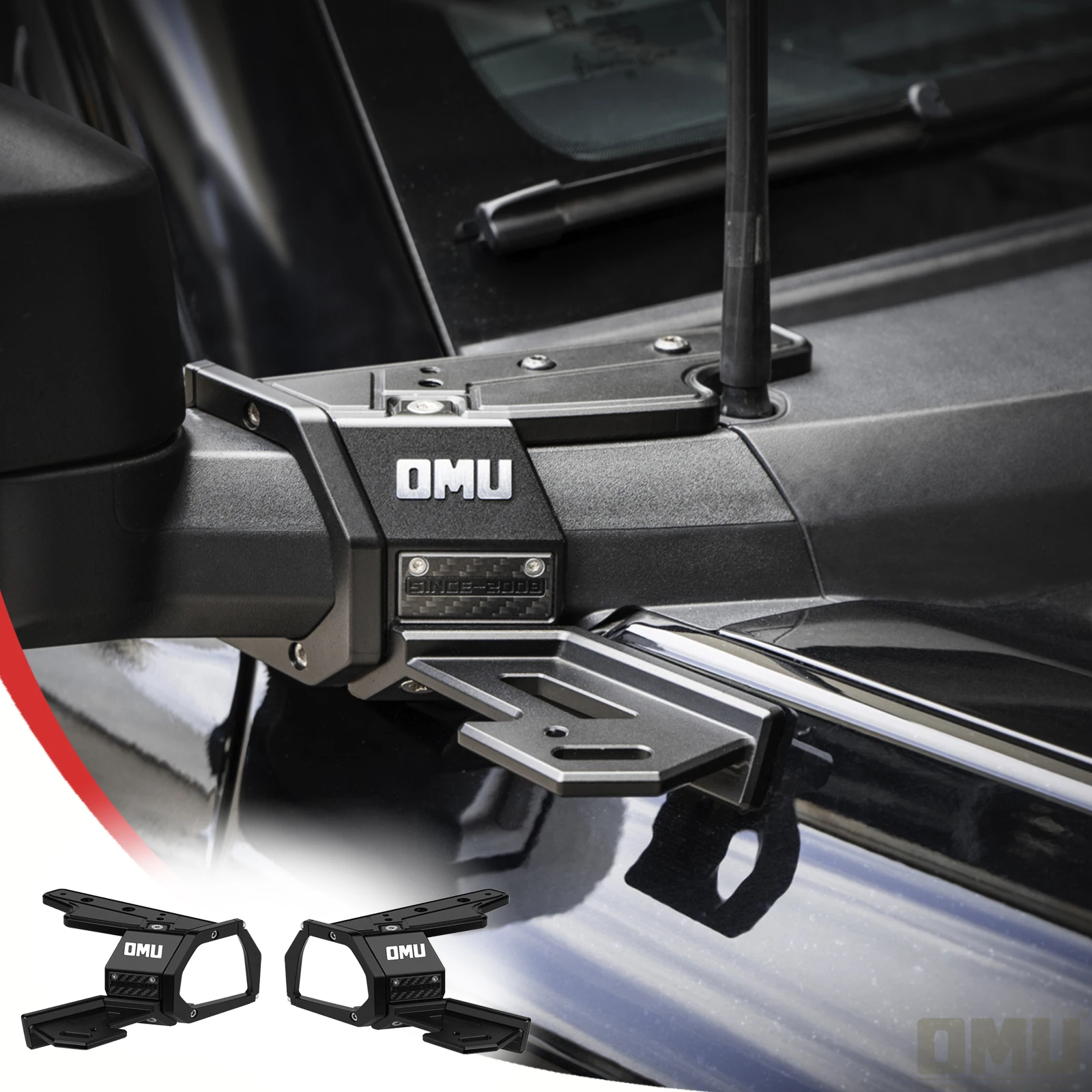 

OMU 4X4 Aluminum A-Pillar Light System Spotlight LED Fog Lamp Mount Bracket For Ford Bronco / Bronco Raptor 2021-2025 4/2-Door