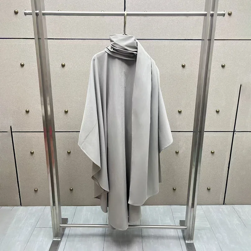 Lady's button-down cape coat, scarf-adorned pure cotton coat, high-quality business long-sleeved jacket, 2026, new style, y2k