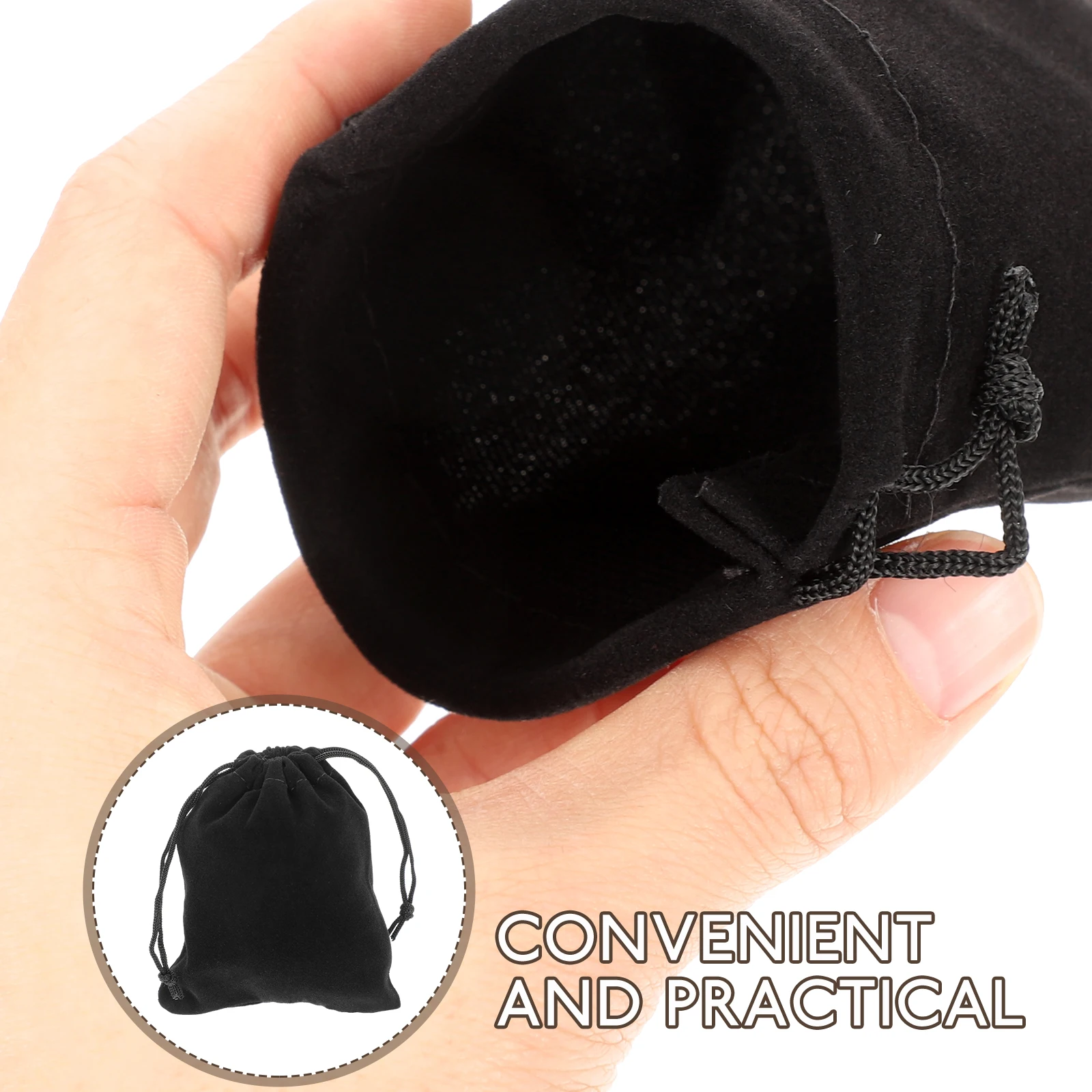 

10pcs Jewelry Packaging Bags Compact Lint Material Drawstring Festival Gift Bag Travel Bracelet Small Flannel Storage Present