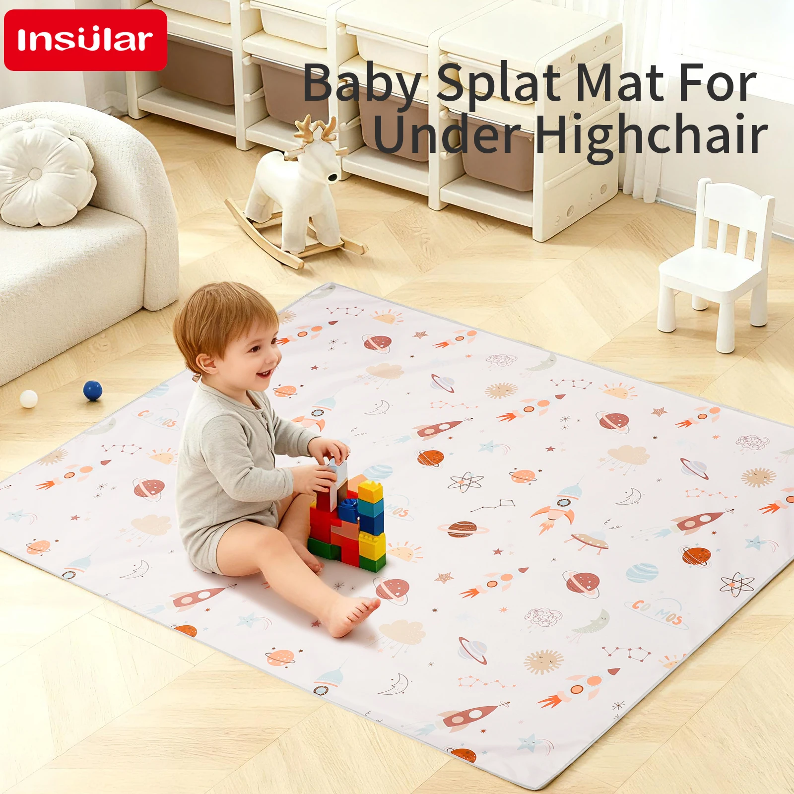 

New Children's High Foot Dining Chair Cushion Anti Slip Floor Mat Game Mat Picnic Anti Dirty And Waterproof Crawling Game Mat