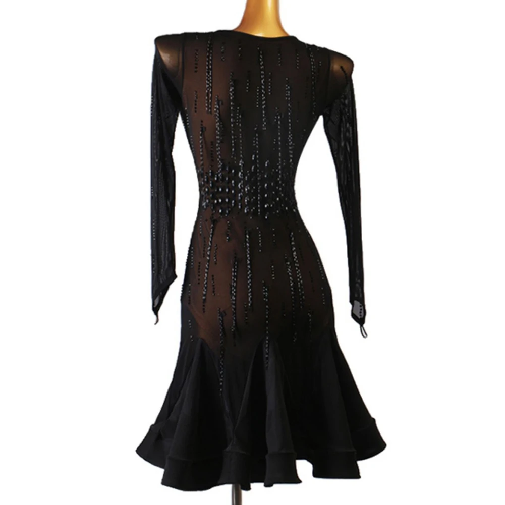 Vrouwen Feestjurken voor Sexy Vrouwelijke Latin Dans Pak Meisjes Oefenkleding Kleding Competitie 2025, Nieuwe Lijn Rok Stand Ballroom