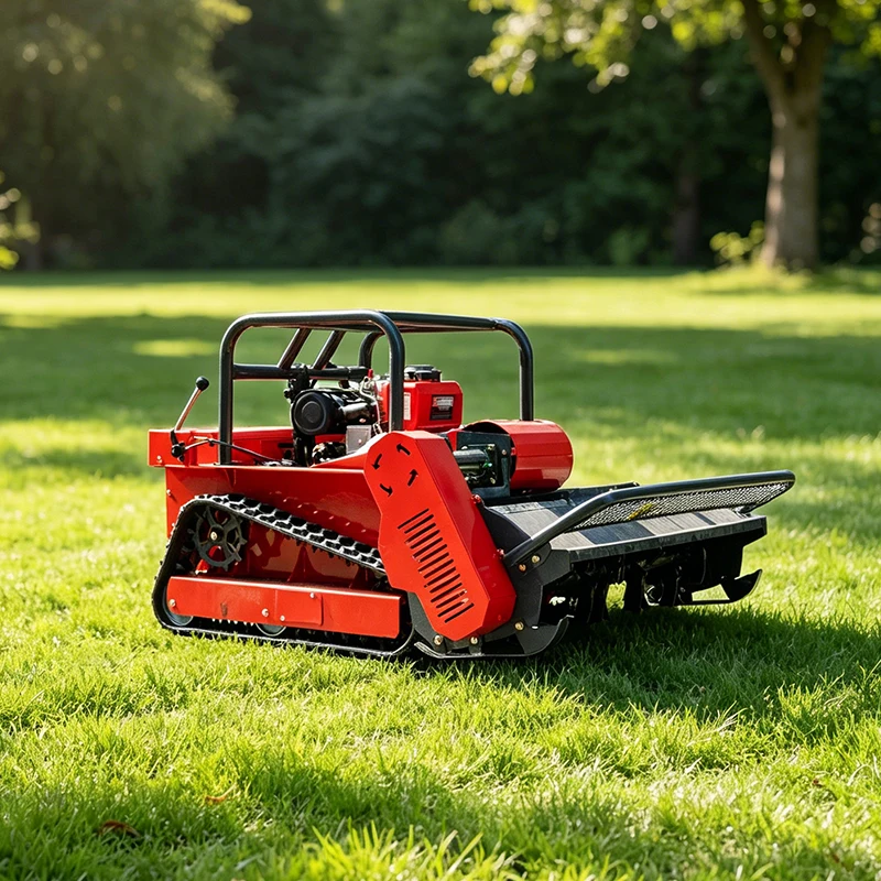 Remote Control Diesel Crawler Lawn Mower, All Terrain Grass Cutter For Farm & Orchard