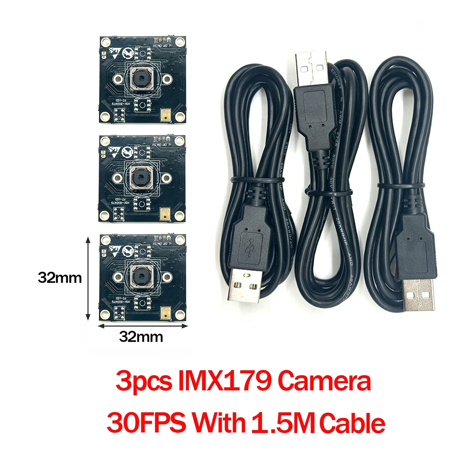

USB Camera Module with No Distortion, Compatible for Autodarts.io, Mac, Linux, Raspberry, IMX179, OV2735, OV9732, 100 °, 30FPS,