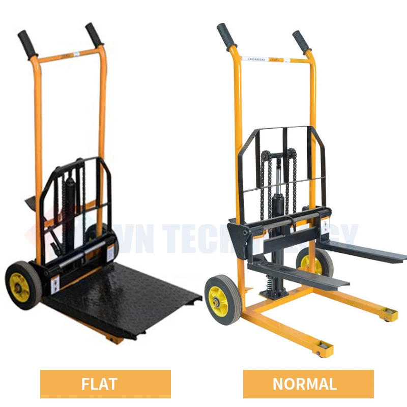 Manual Hand Pallet Stacker Small Forklift Mini Home Loading and Unloading Truck with Straddle Legs 200KG Load, 61\