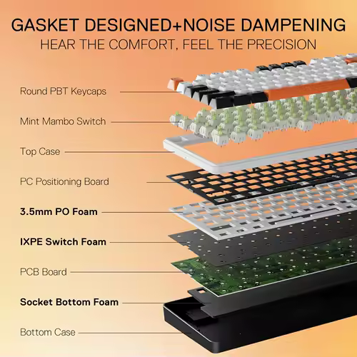 Redragon K689 PRO Wireless Gasket RGB Gaming Keyboard, 108 Keys Mechanical Keyboard w/Extra 4 Hotkeys, Upgraded Hot-swappable - Image 5