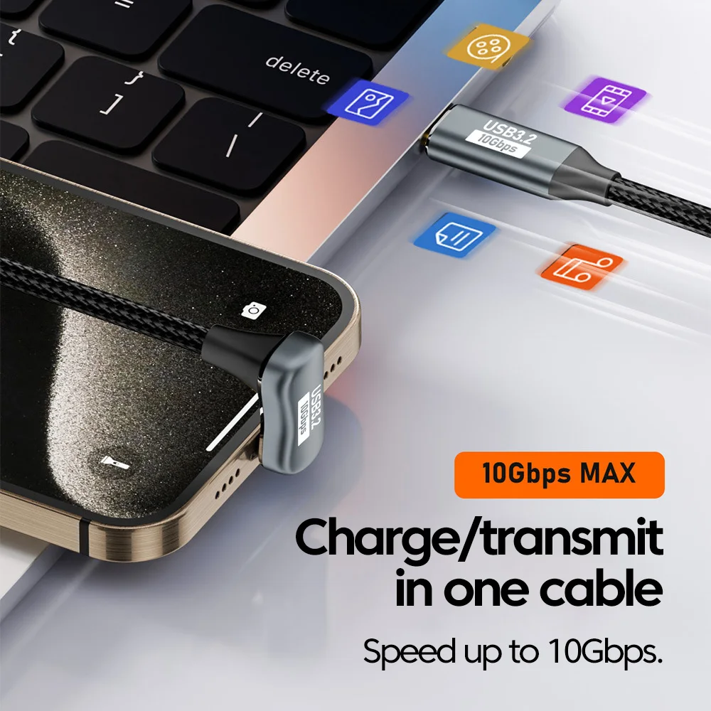 كابل على شكل حرف U 100 وات 5A من النوع C إلى النوع C شحن سريع لهاتف iPhone 16 15 سلك بيانات Samsung USB C لأجهزة MacBook iPad Huawei Xiaomi