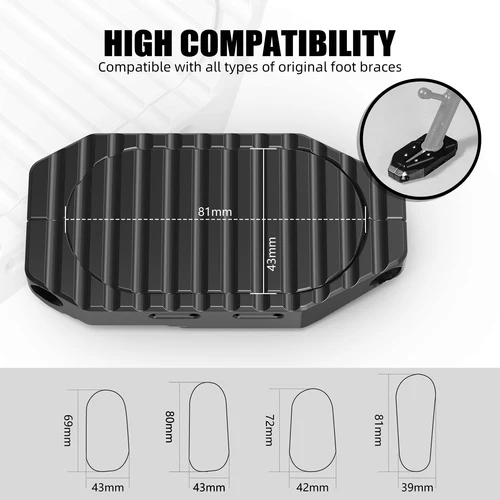 Imagen 2 del producto Para BMW R1250GS R1200GS soporte lateral ampliador Protector de interruptor de soporte lateral R 1250 GS 2019-2023 2022 R 1200 GS 2016-2018