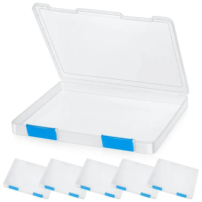 Delicate Texture-6 Pcs Clear A4 File Box Document Plastic Storage Box Case Board Containers Magazine Protector File Holder With