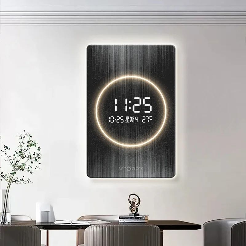 Modern Large Wall Clock LED Watch Living Room Digital Display Clocks Silent Interior Art Mural Watches Luxury Home Decoration