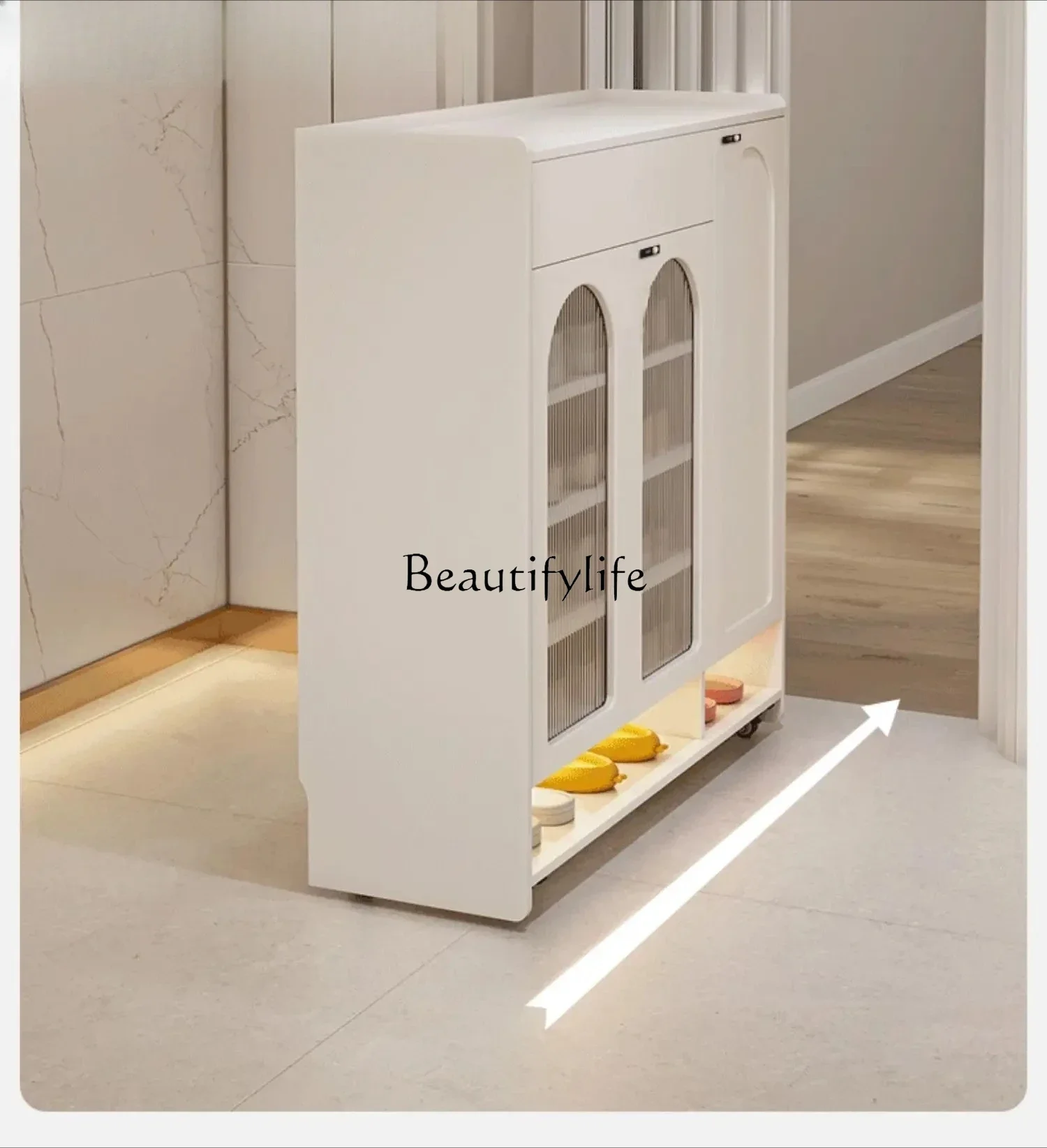 

yj32 cabinet with lock corridor light luxury removable shoe cabinet with universal wheel fingerprint lock