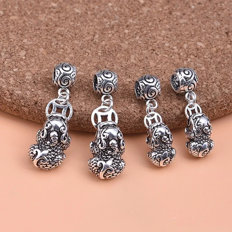 925 sterling silver vintage bracelet necklace Pixiu pendant Handmade DIY jewelry accessories