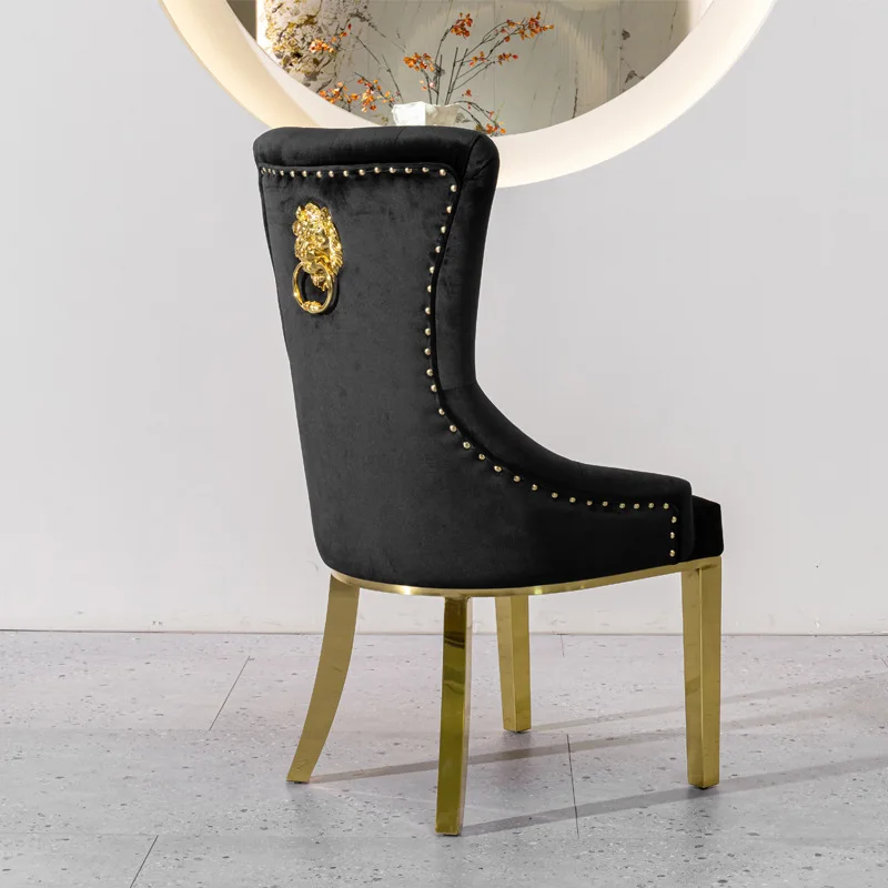 

Light luxury stainless steel dining chair high-end high-end home villa club high-end creative designer chair