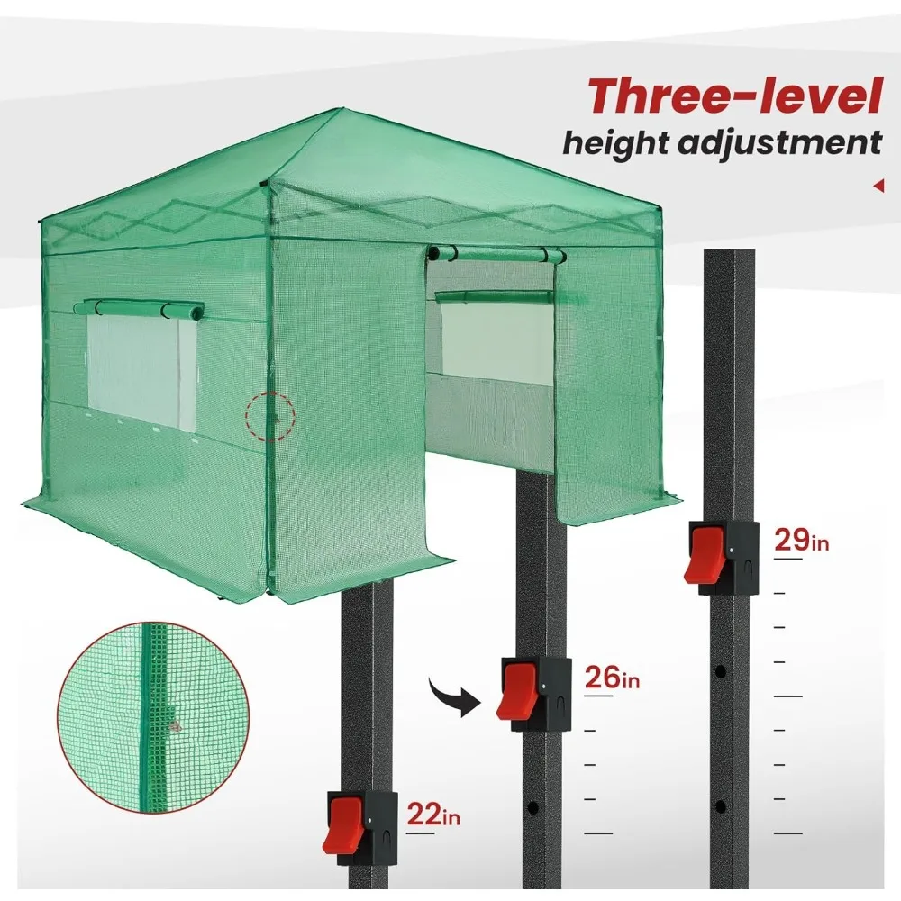 Imagem -03 - Estufa Portátil Resistente Walk-in Estufa Instantânea Pop-up Interior e Exterior Planta Jardinagem Casa Verde Dossel 10 x 10